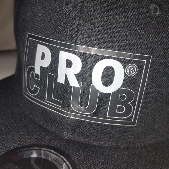 Black Pro Club Logo Snapback men's ball cap. Made in China. - Picture 6 of 6